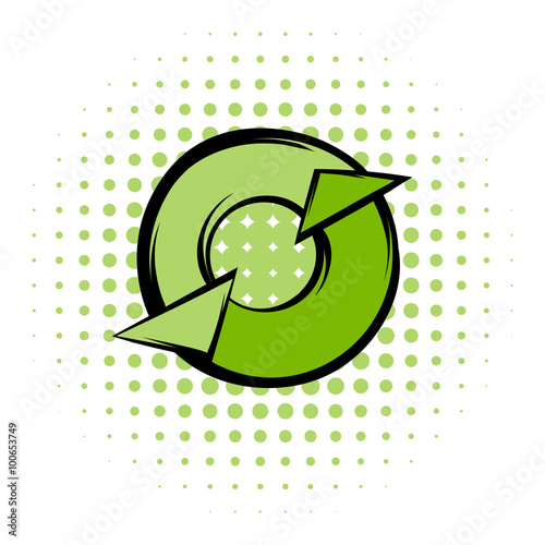 Round recycle comics icon