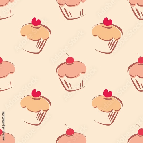 Tile vector cupcake pattern