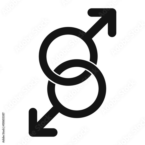 Sign of two men black simple icon