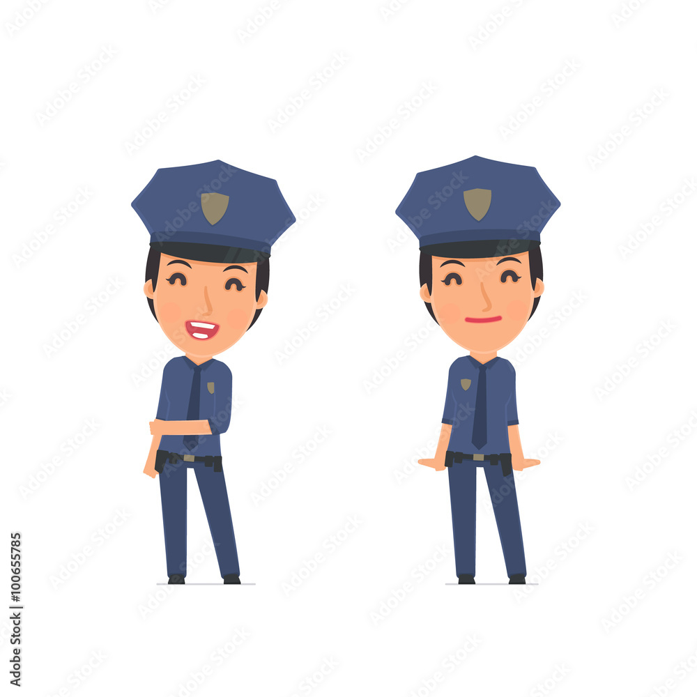 Funny Character Constabulary in confident and shy poses Funny Character Constabulary in confident and shy poses