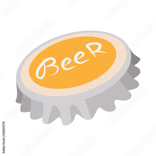 Beer bottle cap cartoon icon 