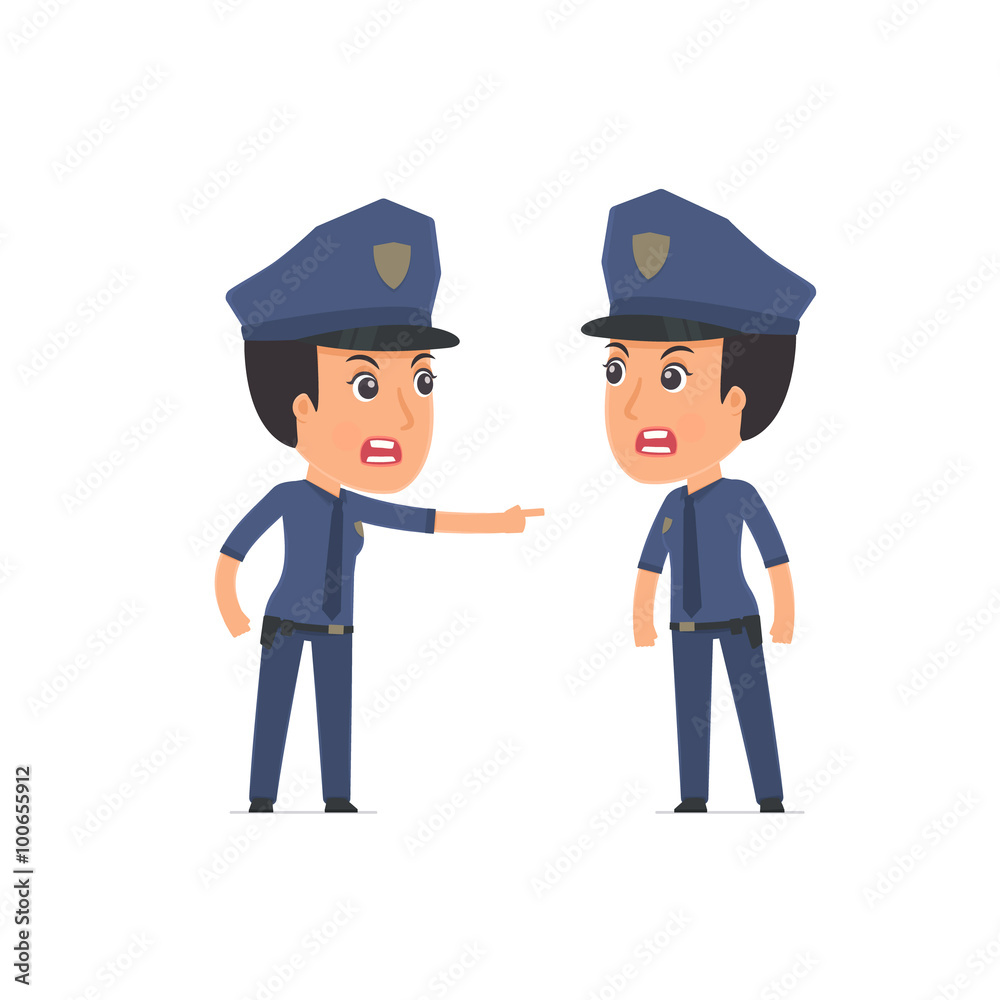 Angry Character Constabulary abuses and accuses his companion Angry Character Constabulary abuses and accuses his companion