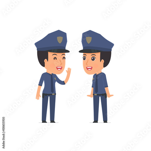 Cunning Character Constabulary gossiping and telling secret to h