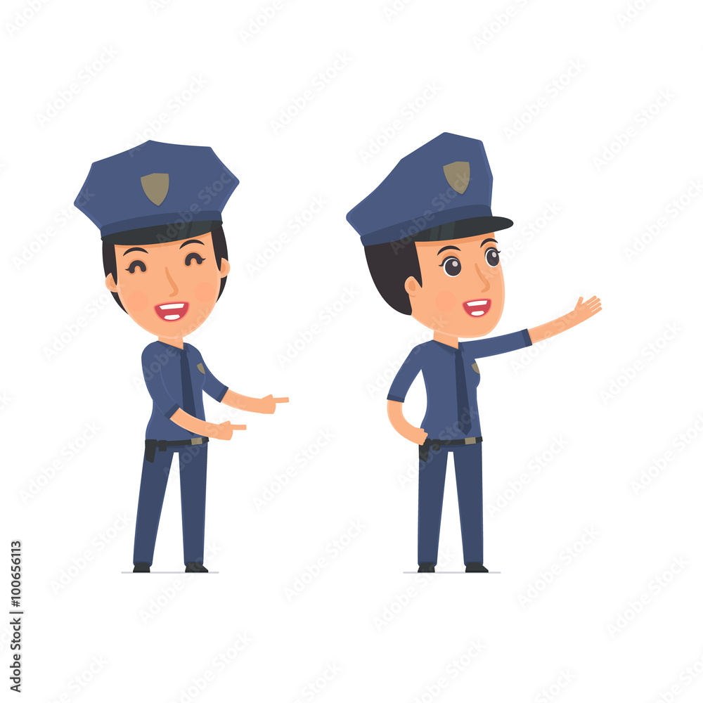 Happy and Cheerful Character Constabulary making presentation us