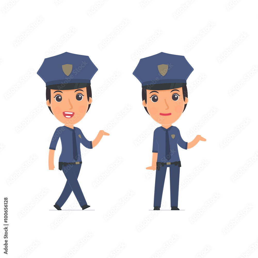 Funny and Cheerful Character Constabulary making presentation us Funny and Cheerful Character Constabulary making presentation us