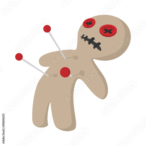 Voodoo doll cartoon icon