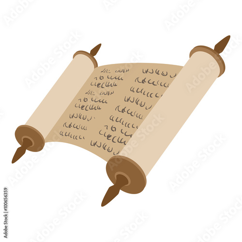 Torah scroll cartoon icon 