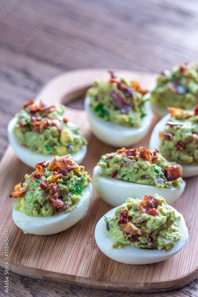 Bacon guacamole deviled eggs Bacon guacamole deviled eggs