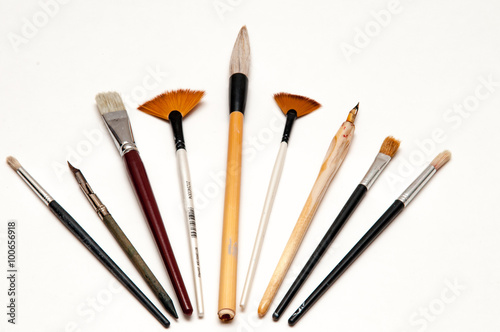 Set of artists tools