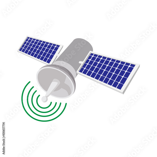 Satellite communications cartoon icon