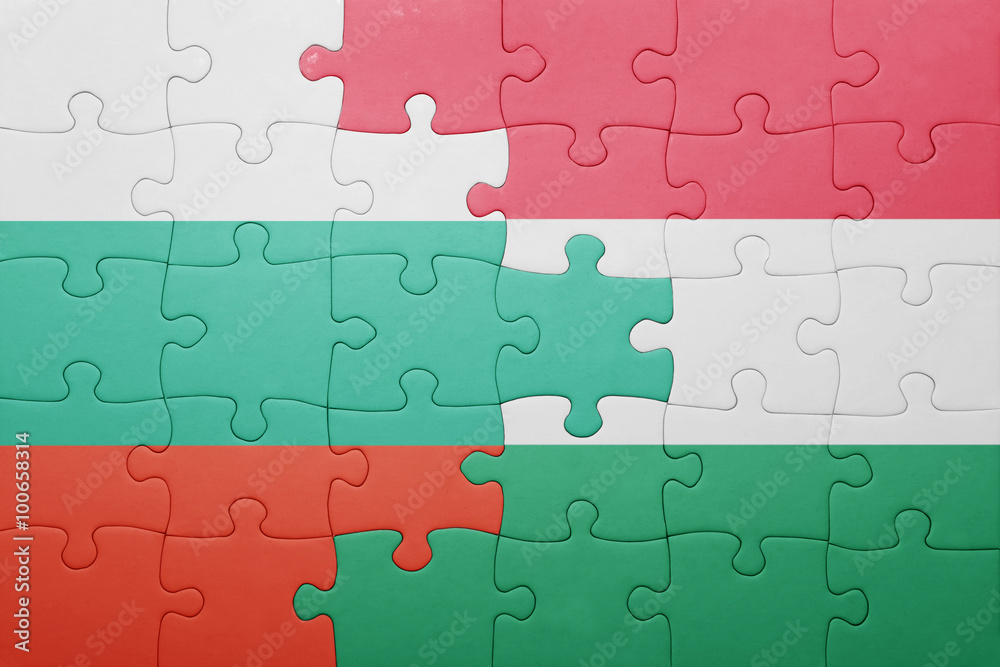 puzzle with the national flag of bulgaria and hungary puzzle with the national flag of bulgaria and hungary