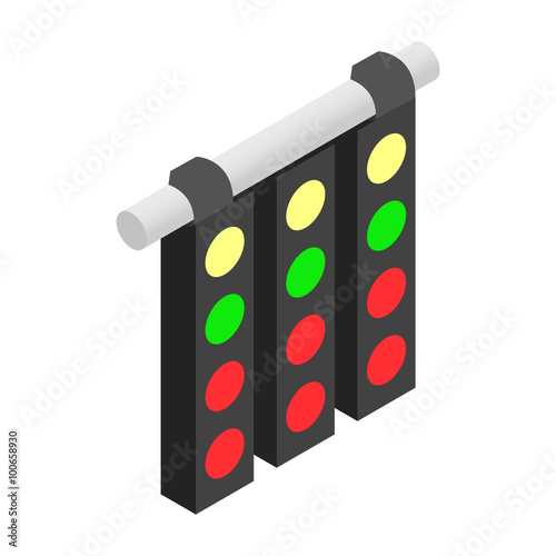 Sport traffic light isometric 3d icon
