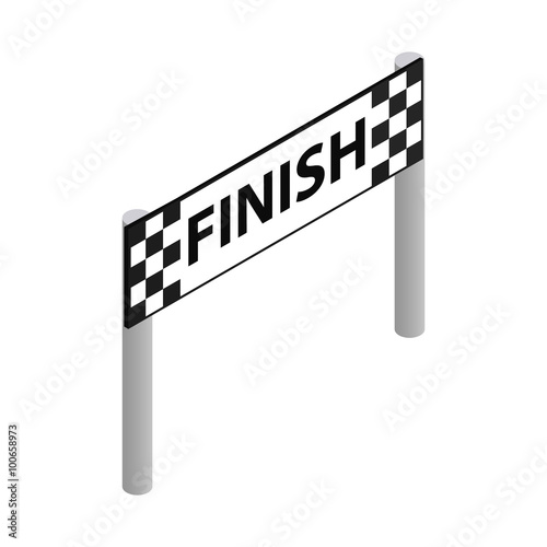 Finish line isometric 3d icon 