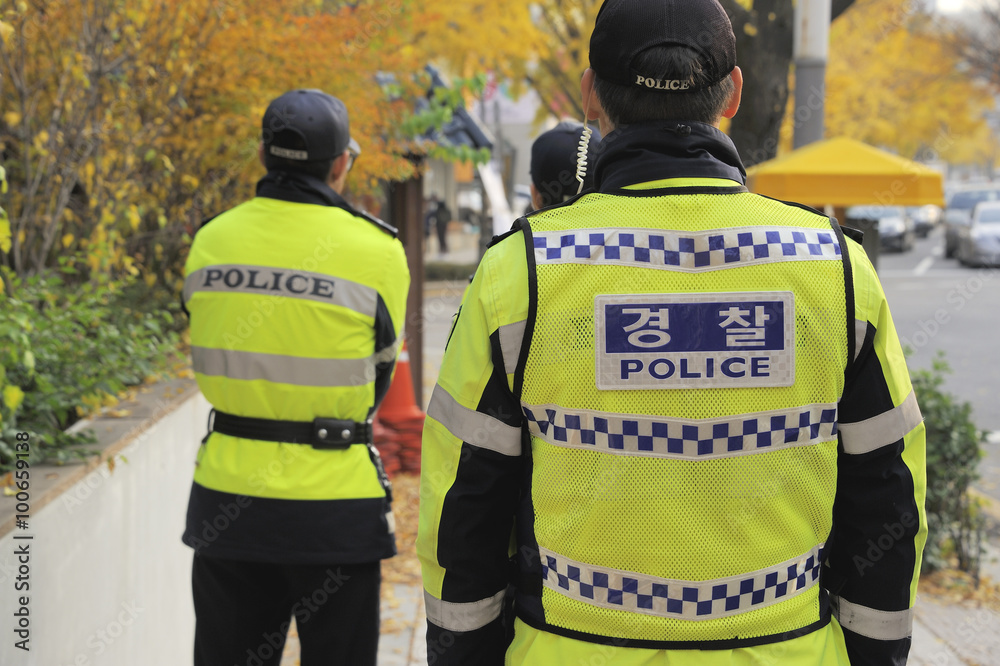 Three policemen Three policemen
