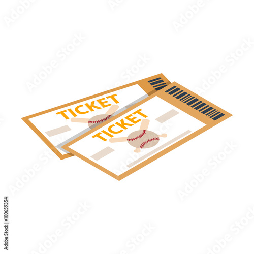 Baseball tickets isometric 3d icon