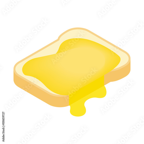 Slice of bread with honey isometric 3d icon
