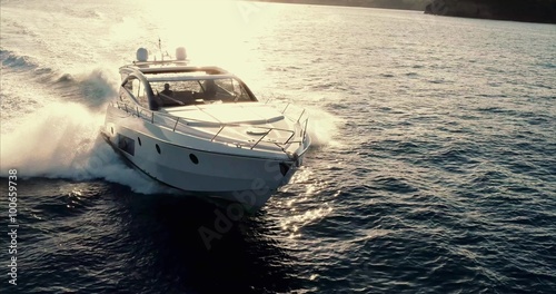 luxury motor boat, aerial view, rio yachts best italian yacht
