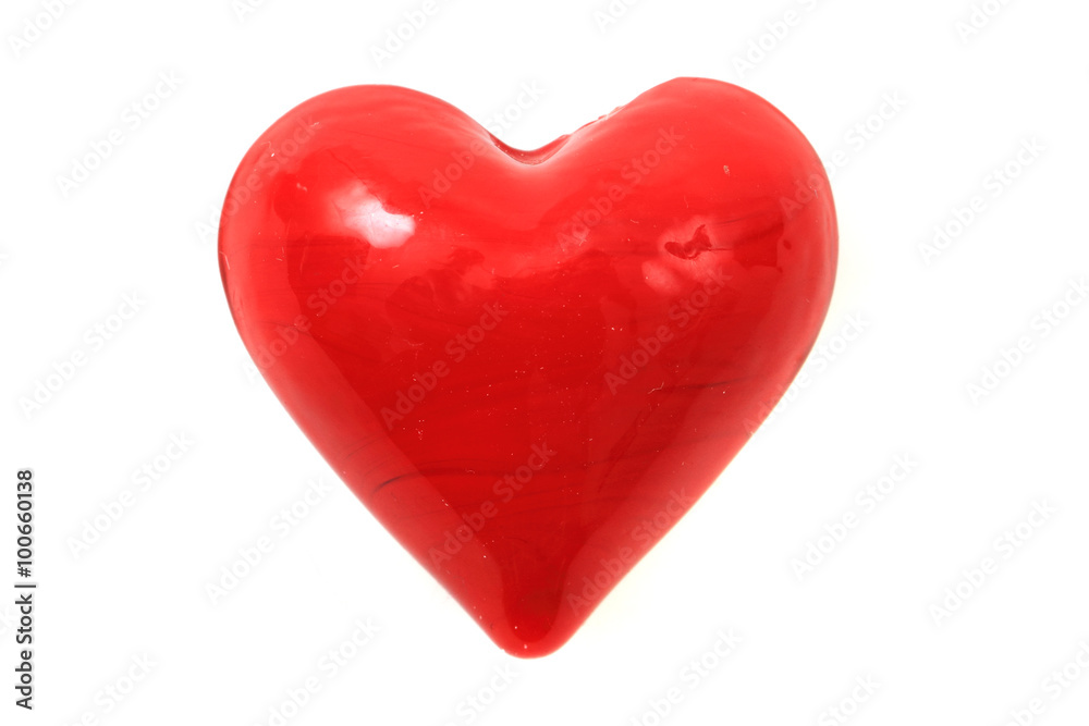 glass red heart isolated