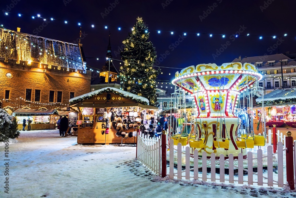 Christmas market on Town Hall Squa of Tallinn