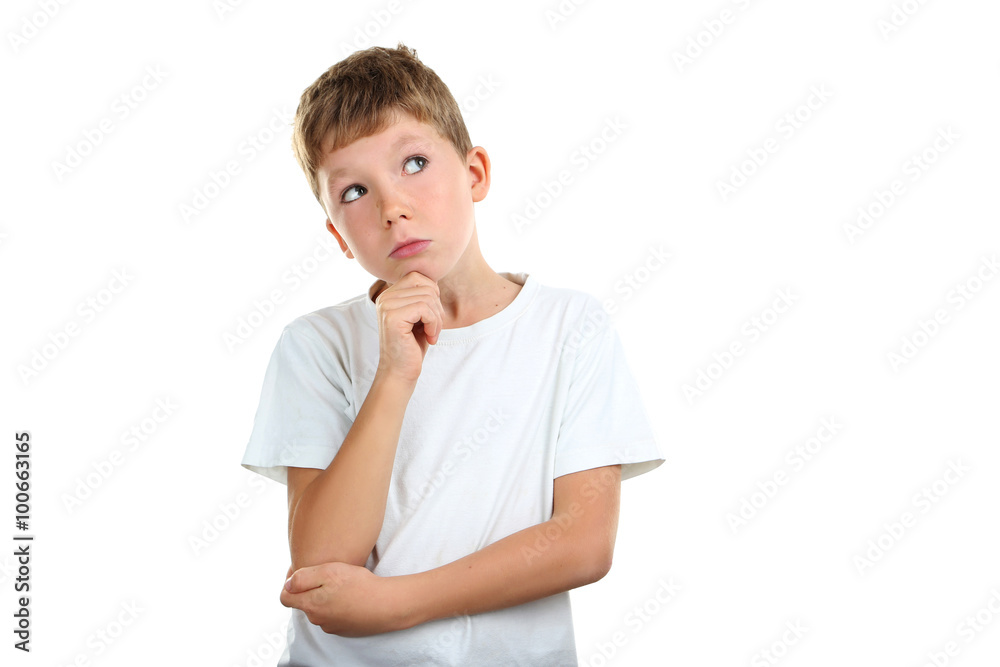 Portrait of happy little boy on white background Portrait of happy little boy on white background