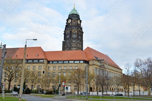 The clock tower in Dresden