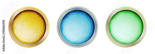 Set of crystal shiny buttons, design for website.