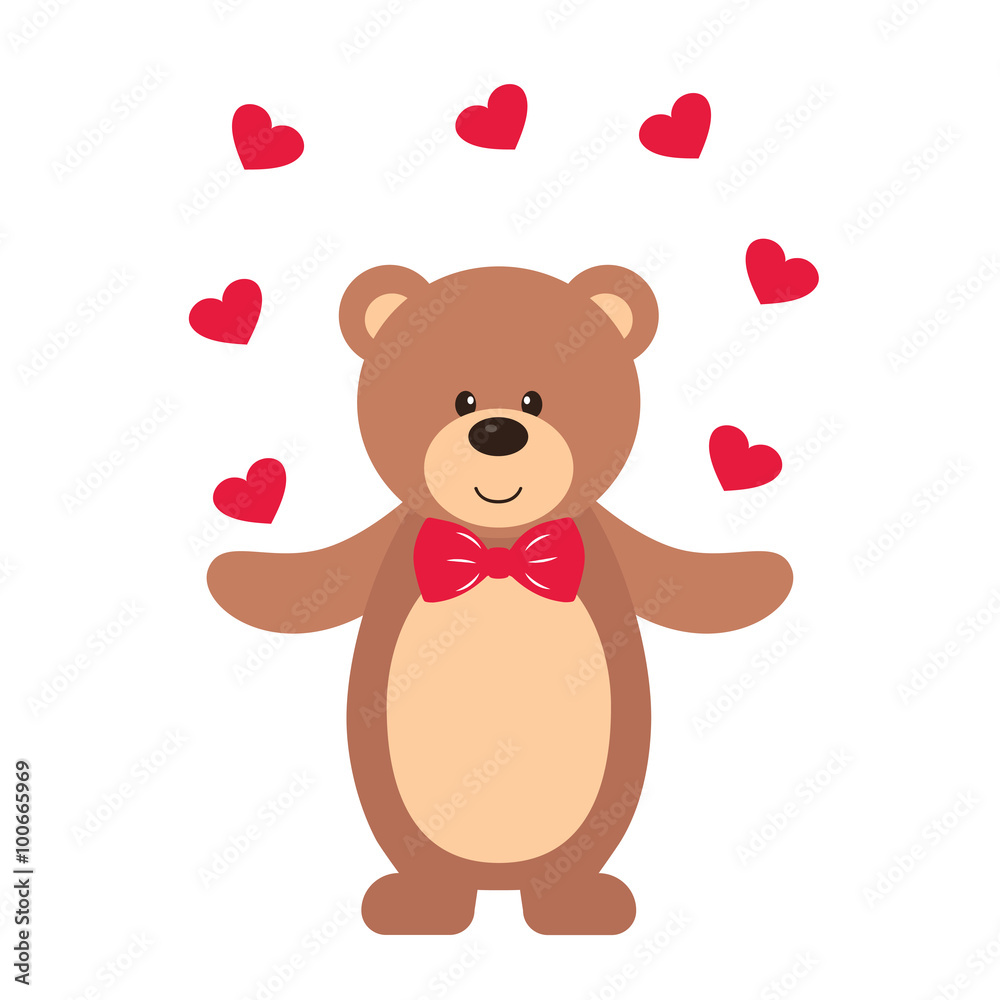 Obraz premium lovely teddy with heart