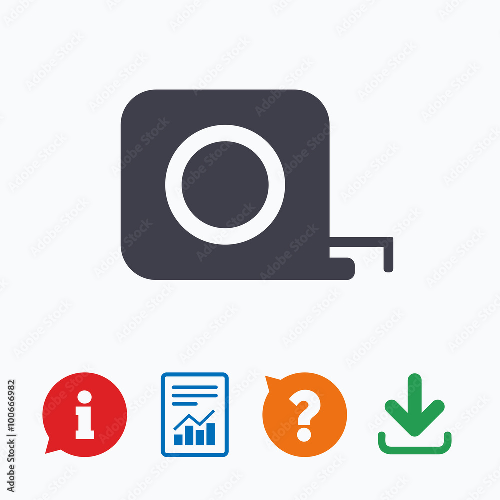 Roulette construction icon. Tape measure symbol. Roulette construction icon. Tape measure symbol.