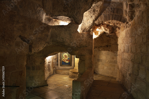 Fotografering Cave of Milk Grotto church in Bethlehem