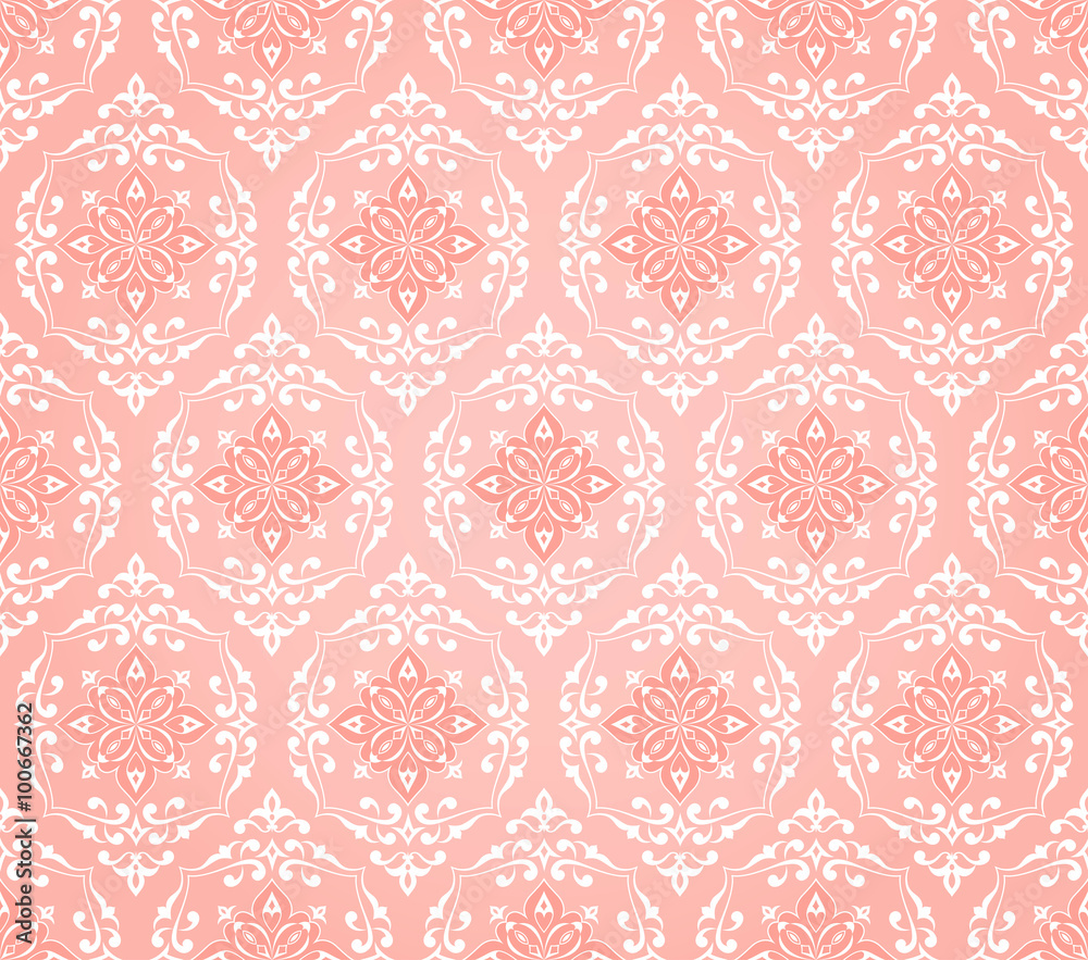 Seamless white texture on peach.