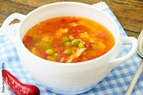 Healthy Food: Fish Soup Vegetables