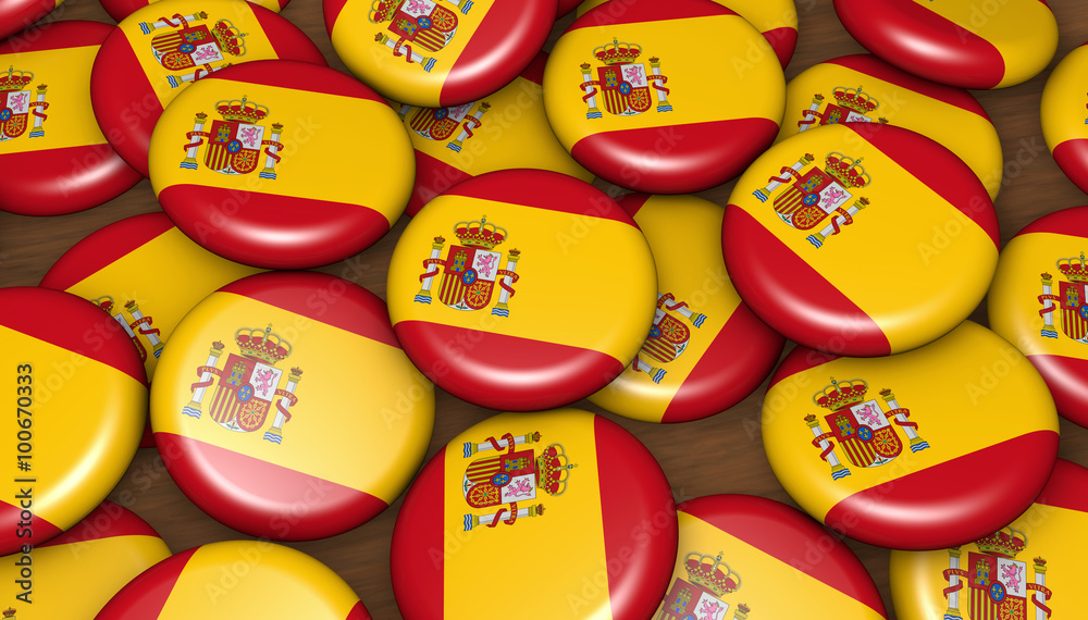 Spain Flag Badges Background