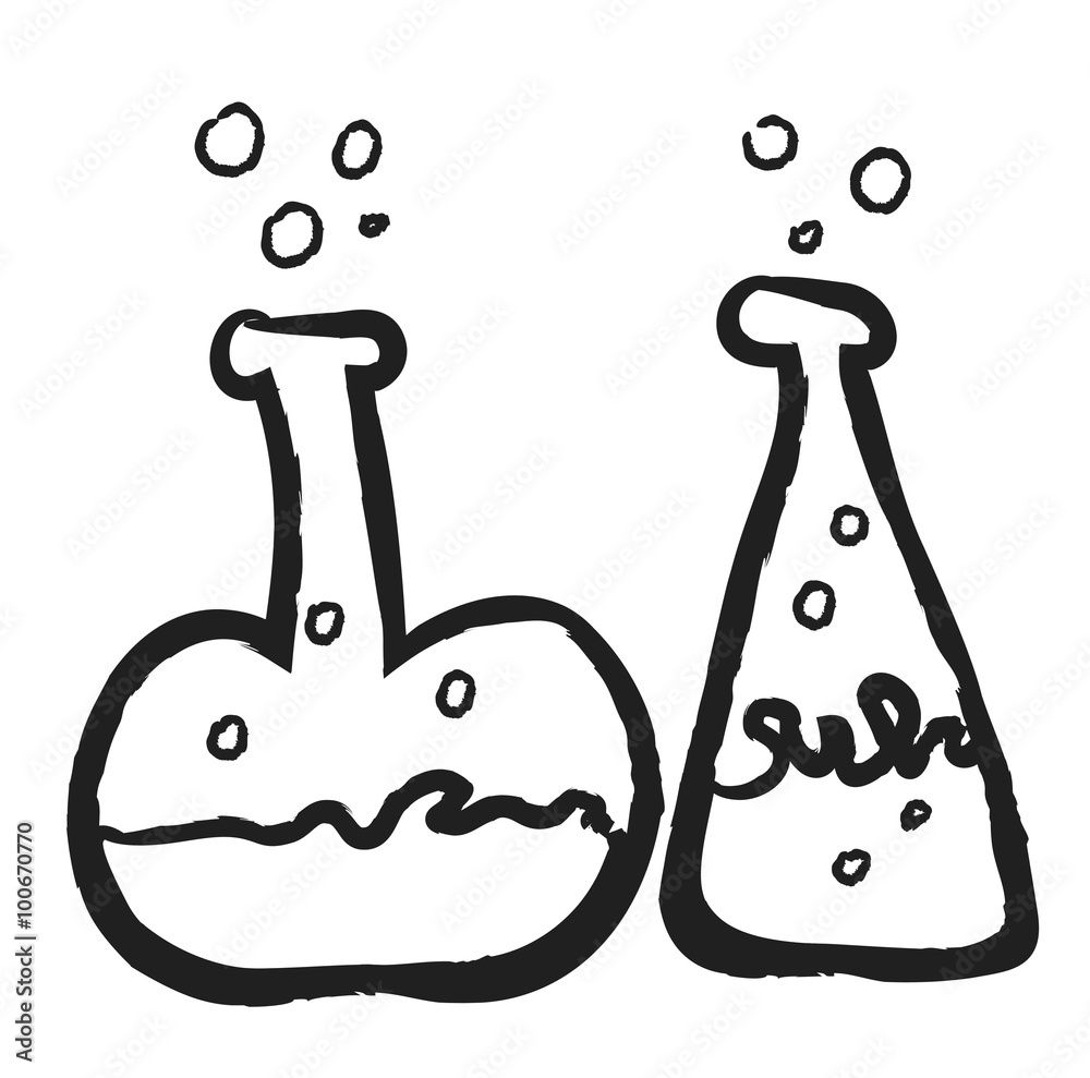 doodle test tube, alchemy symbols, illustration icon Stock Illustration ...