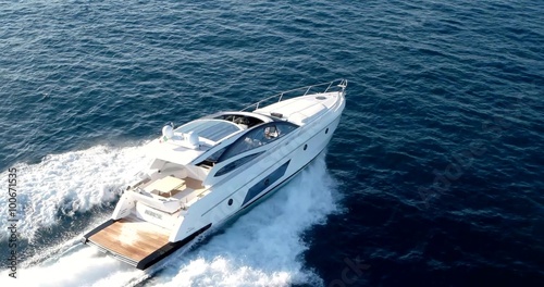 luxury motor boat, aerial view, rio yachts best italian yacht