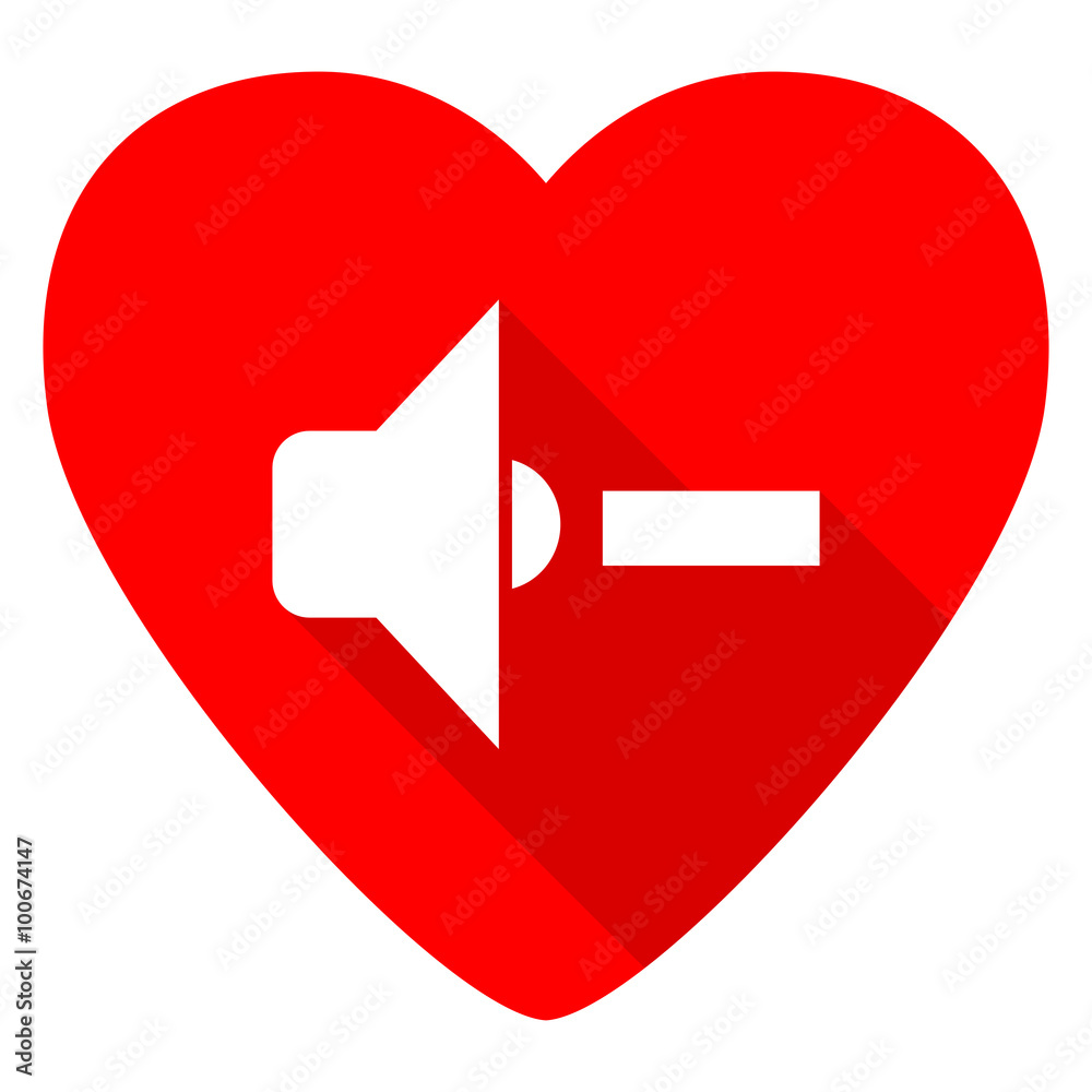 speaker volume red heart valentine flat icon speaker volume red heart valentine flat icon