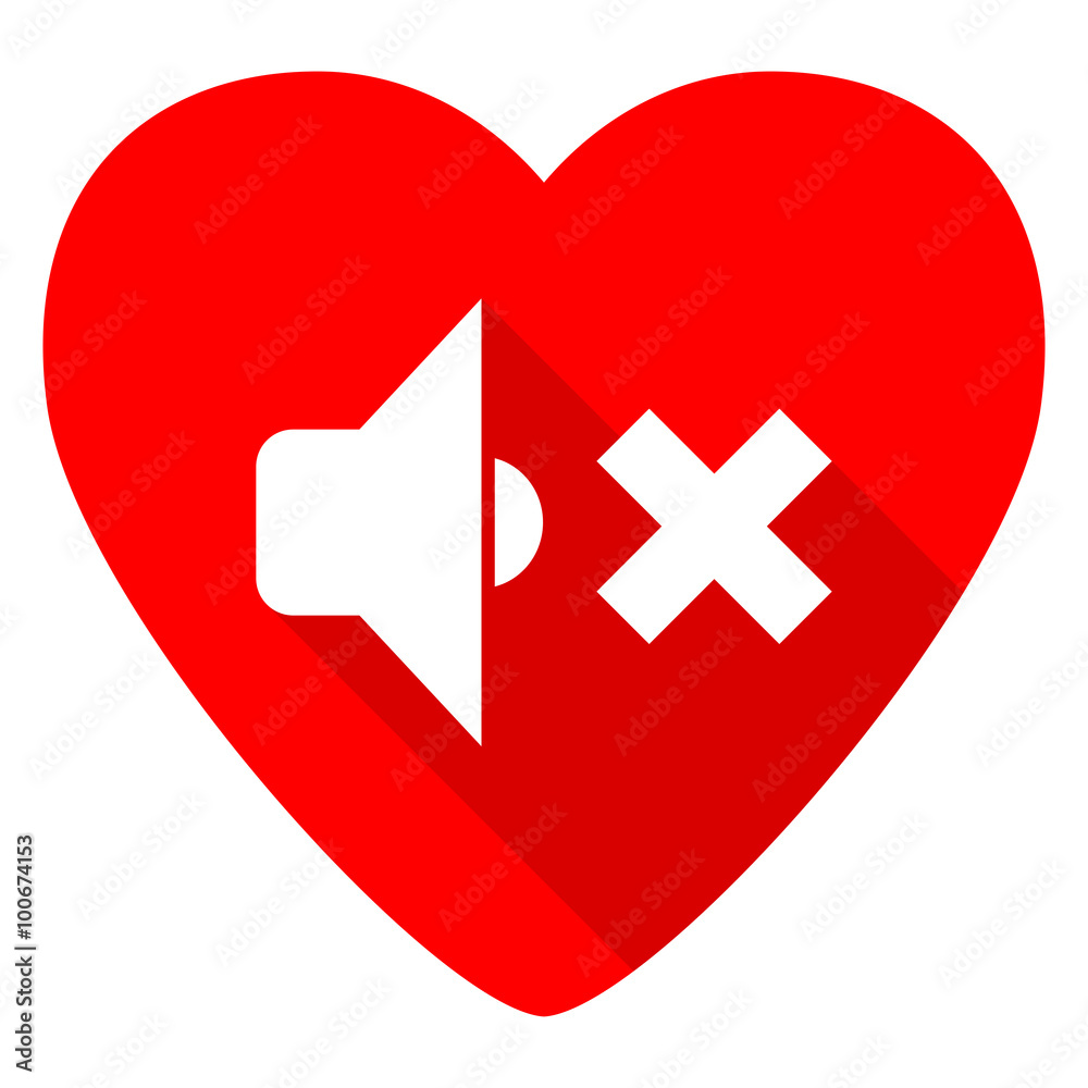 speaker volume red heart valentine flat icon speaker volume red heart valentine flat icon