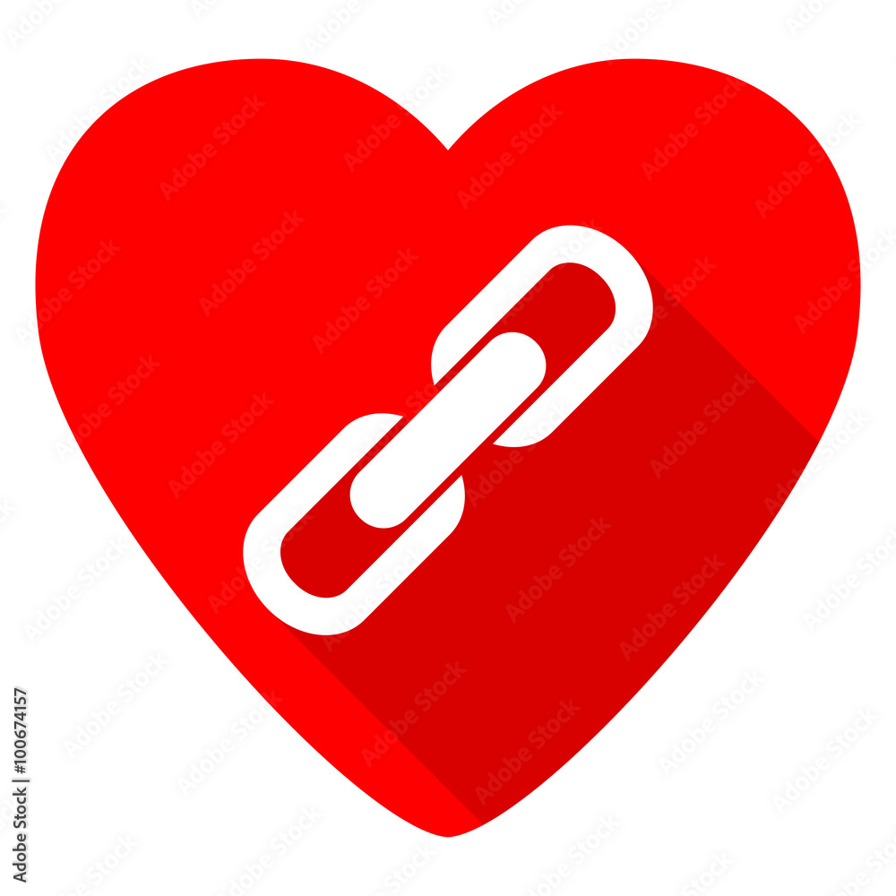 link red heart valentine flat icon link red heart valentine flat icon