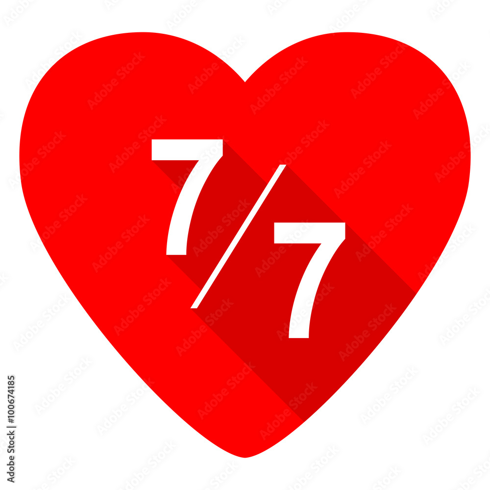7 per 7 red heart valentine flat icon 7 per 7 red heart valentine flat icon
