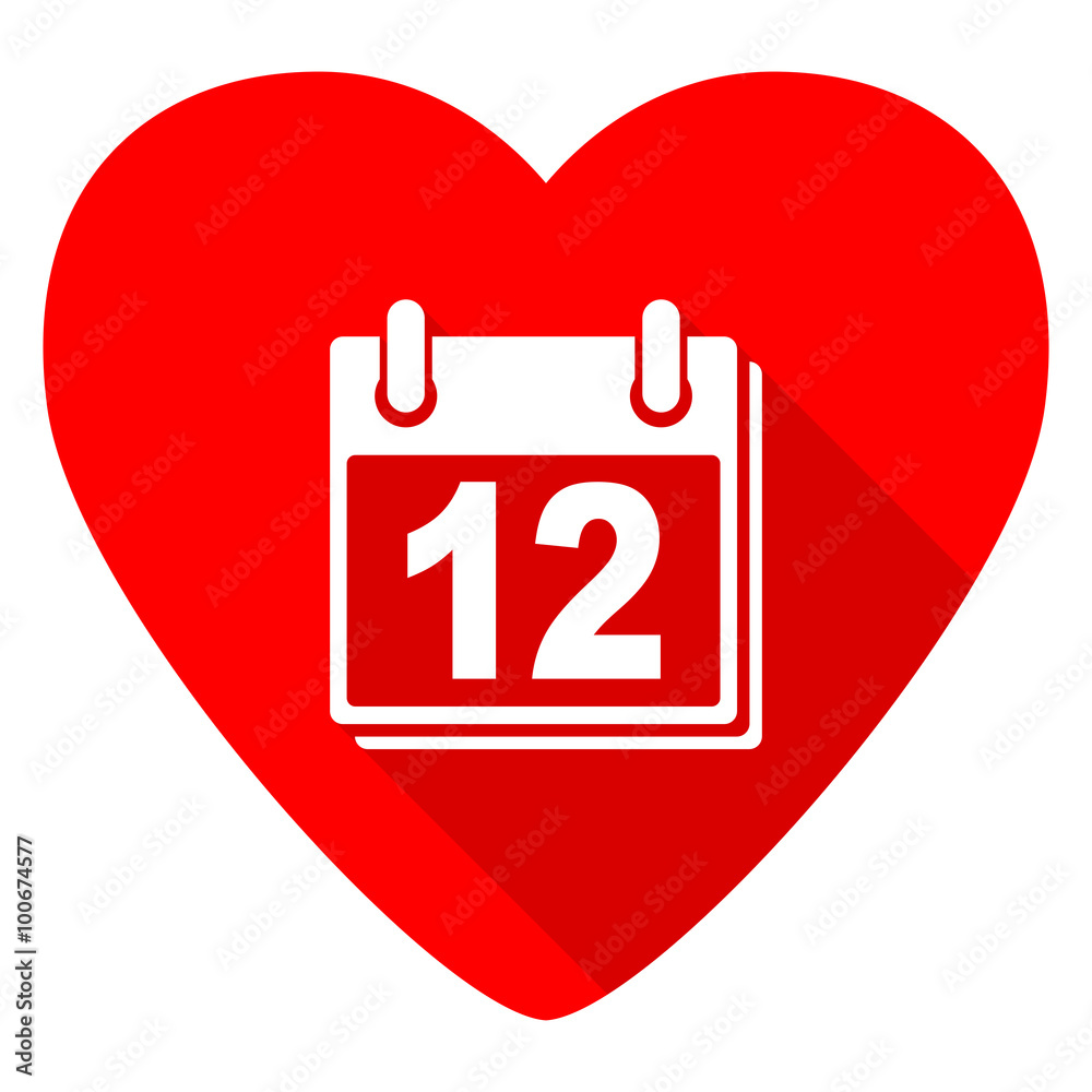 calendar red heart valentine flat icon calendar red heart valentine flat icon