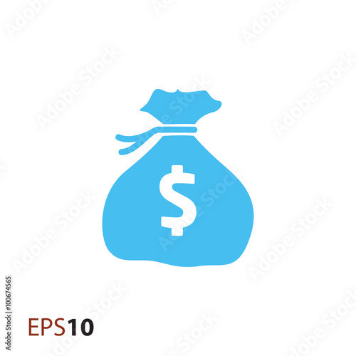 Bag with dollar sign icon for web and mobile