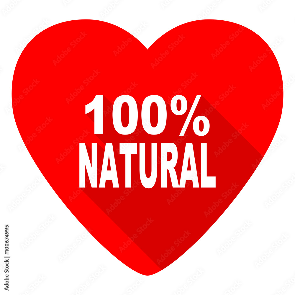 natural red heart valentine flat icon