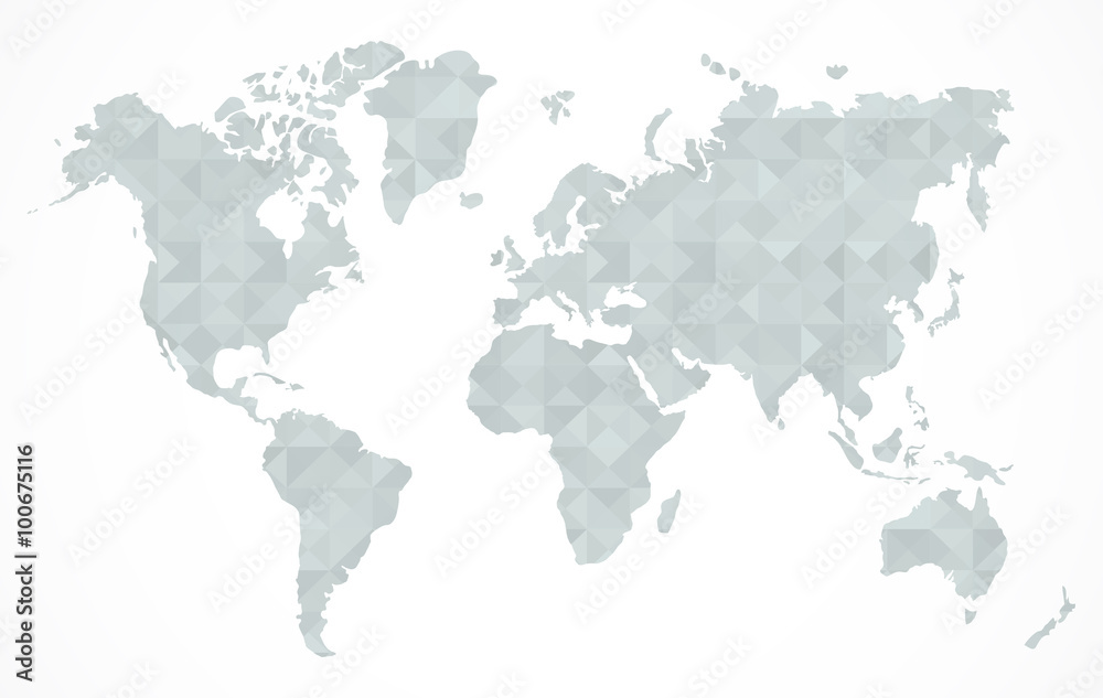Obraz premium Vector map of the world, made of triangle.