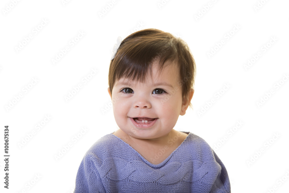 A portrait of a toddler isolated on white A portrait of a toddler isolated on white