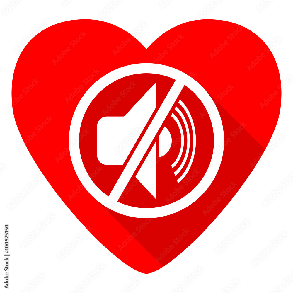 mute red heart valentine flat icon mute red heart valentine flat icon