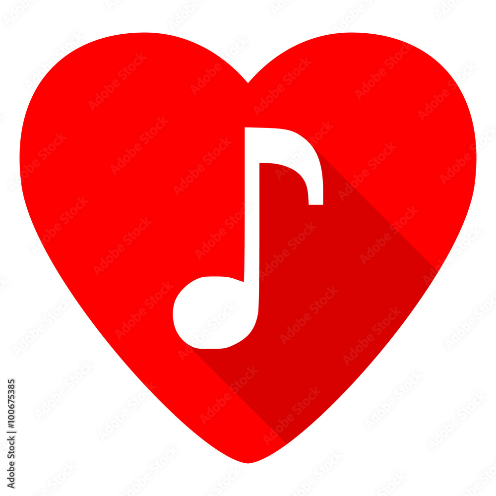 music red heart valentine flat icon music red heart valentine flat icon