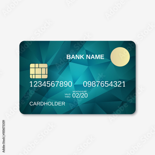 Bank card, credit card, discount card design template