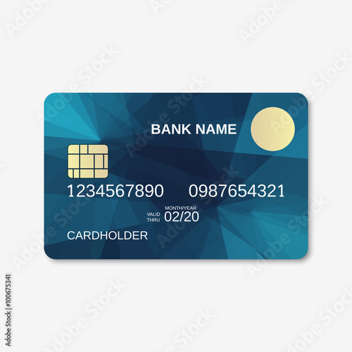 Bank card, credit card, discount card design template