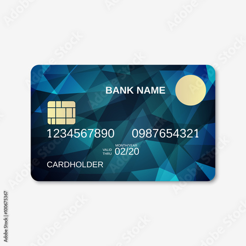 Bank card, credit card, discount card design template