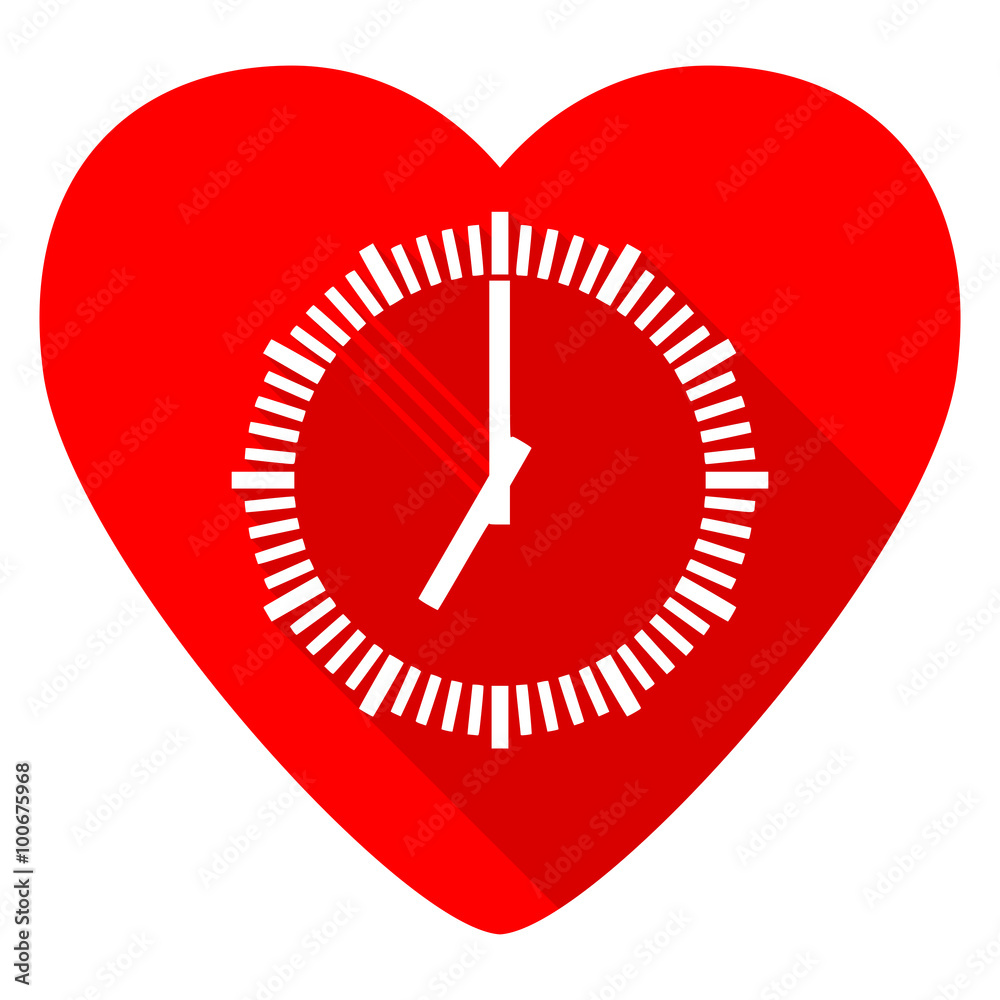 time red heart valentine flat icon time red heart valentine flat icon