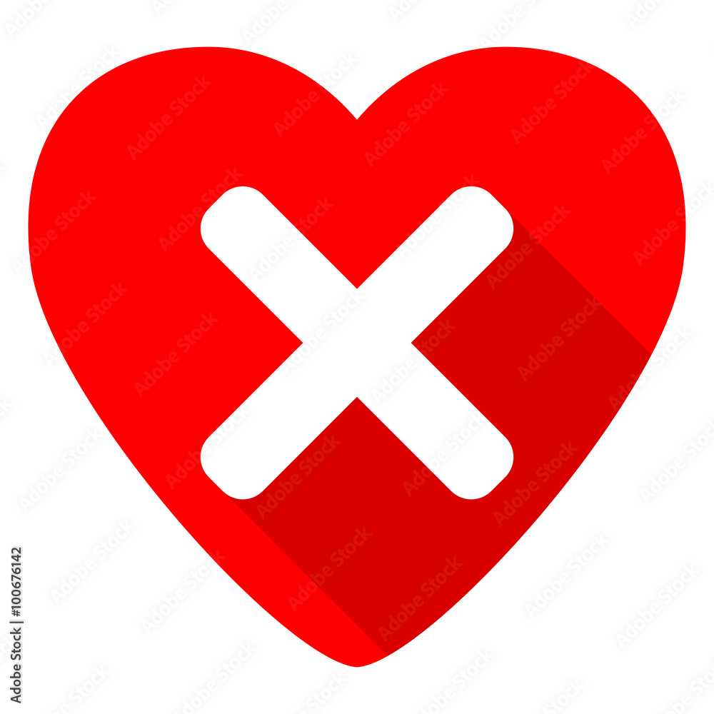 cancel red heart valentine flat icon cancel red heart valentine flat icon